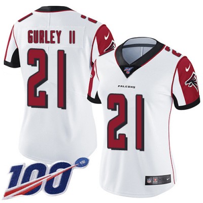 Nike Atlanta Falcons #21 Todd Gurley II White Women's Stitched NFL 100th Season Vapor Untouchable Limited Jersey